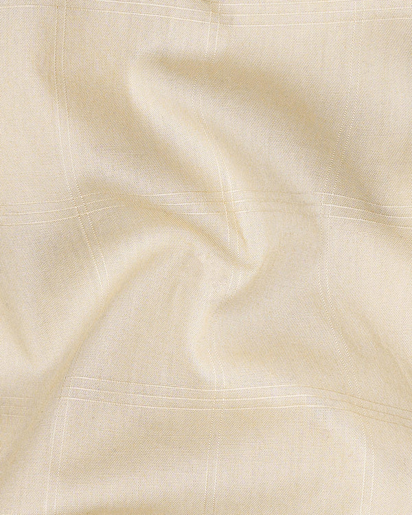 Dust Storm Cream Dobby Textured Premium Giza Cotton Shirt