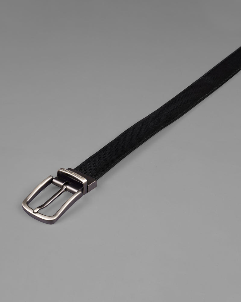 Silver Metallic Buckle Glossy Finish with Jade Black and Brown Leather Free Handcrafted Reversible Belt