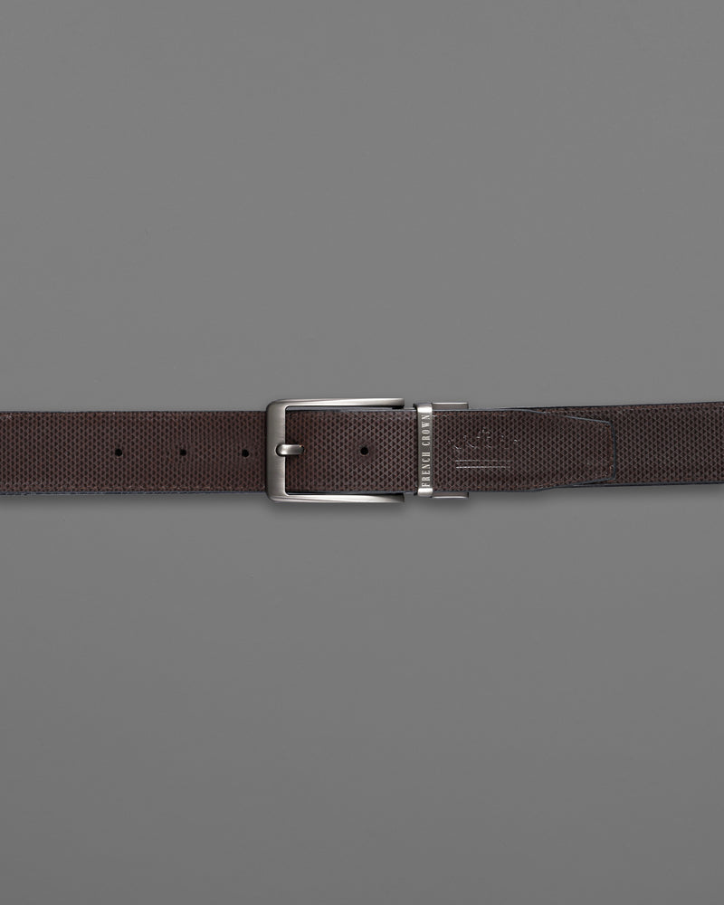 Silver Buckle with Jade Black and Brown Leather Free Handcrafted Reversible Belt