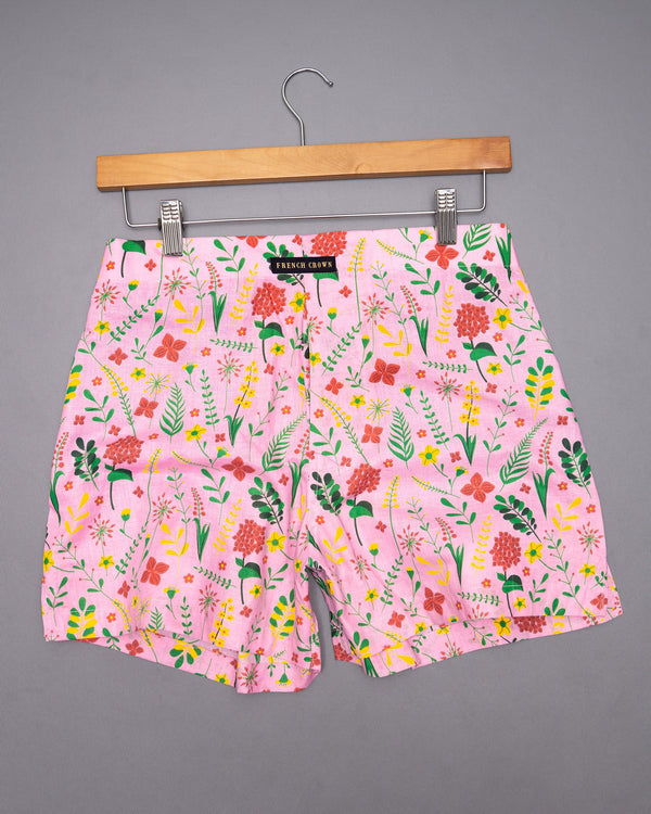 Chantilly Pink Flowery Printed Tencel Boxers BX380-01-28, BX380-01-30, BX380-01-32, BX380-01-34, BX380-01-36, BX380-01-38, BX380-01-40, BX380-01-42, BX380-01-44