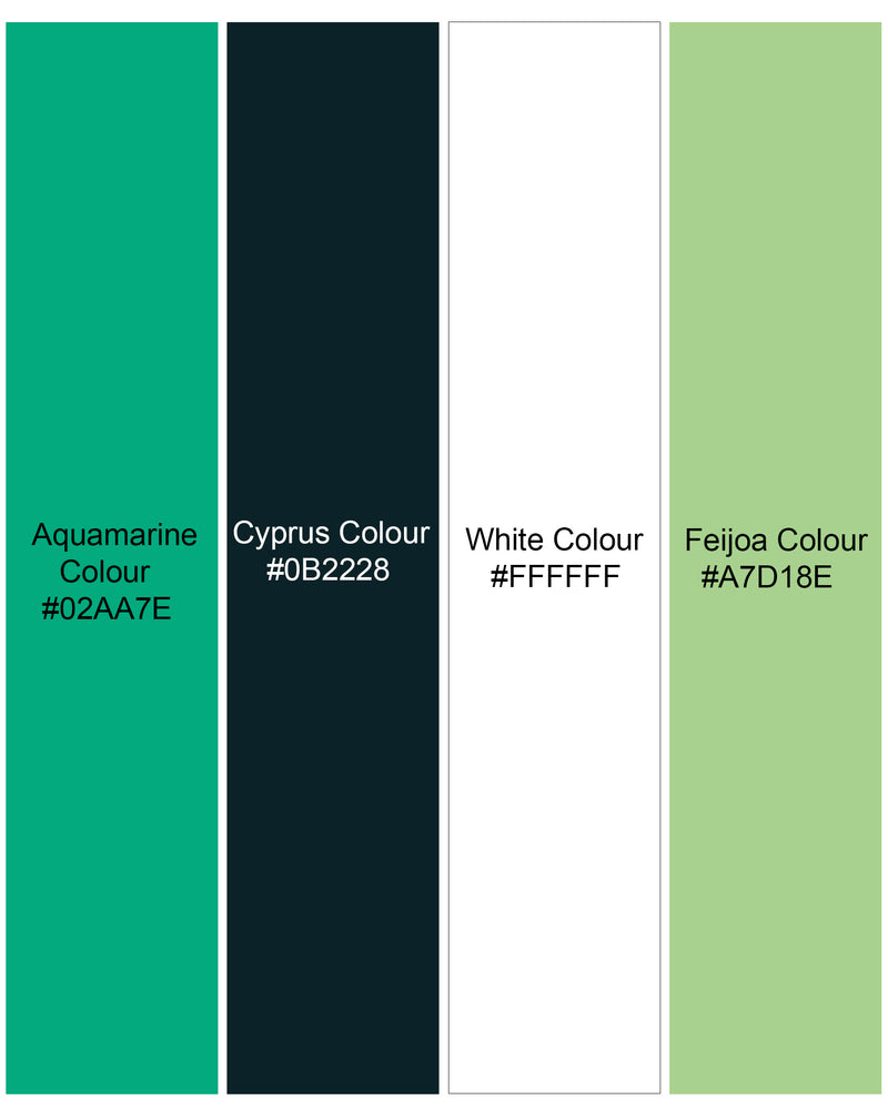 Aquamarine Green Ditsy Printed Premium Tencel Boxer BX392-02-28, BX392-02-30, BX392-02-32, BX392-02-34, BX392-02-36, BX392-02-38, BX392-02-40, BX392-02-42, BX392-02-44