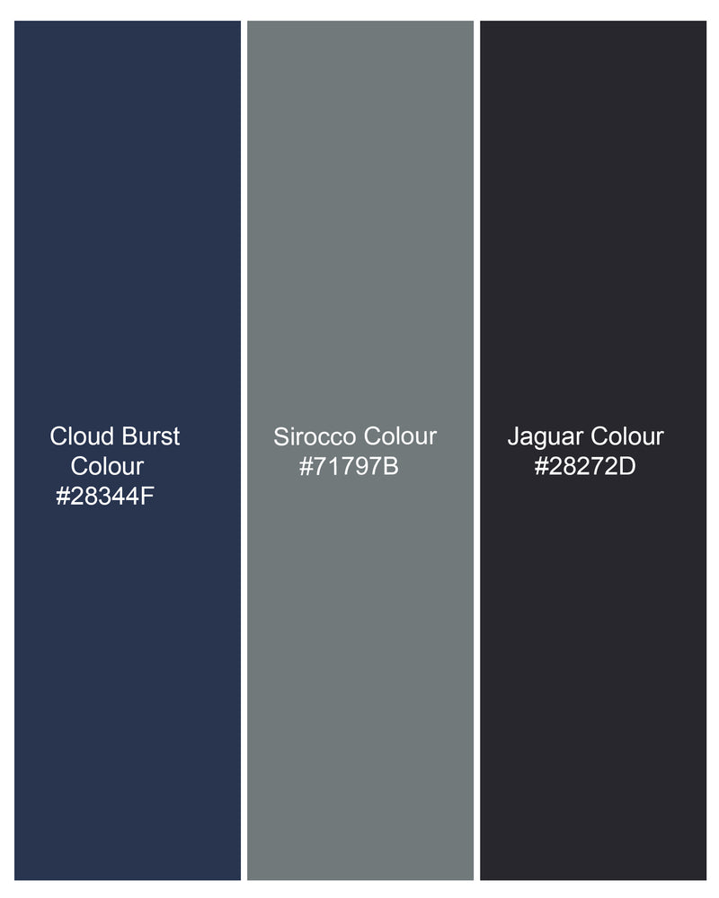 Cloud Burst Navy Blue Printed and Rainbow Colored Cotton Boxers BX424-28, BX424-30, BX424-32, BX424-34, BX424-36, BX424-38, BX424-40, BX424-42, BX424-44