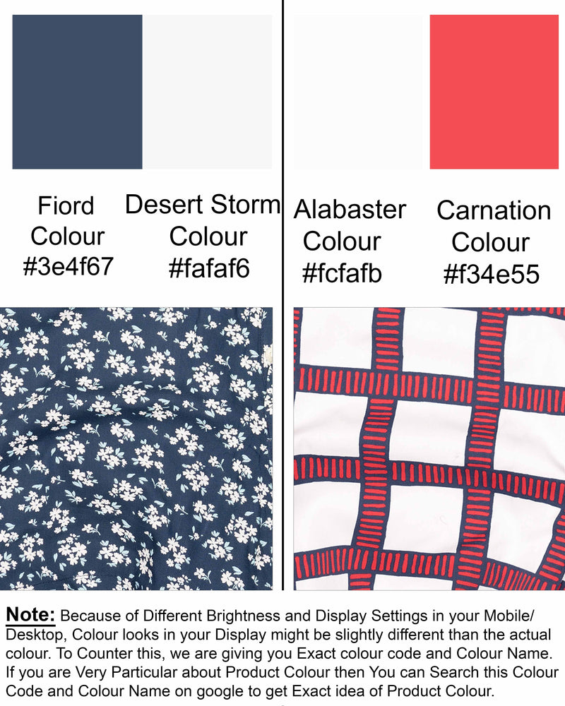 Firod Blue Printed Tencel and Alabaster Plaid Premium Cotton Boxers