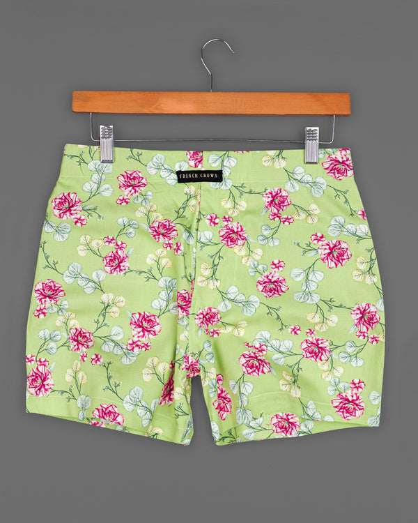 Desert Storm Textured Dobby With Spring Bud Floral Printed Premium Cotton Boxers