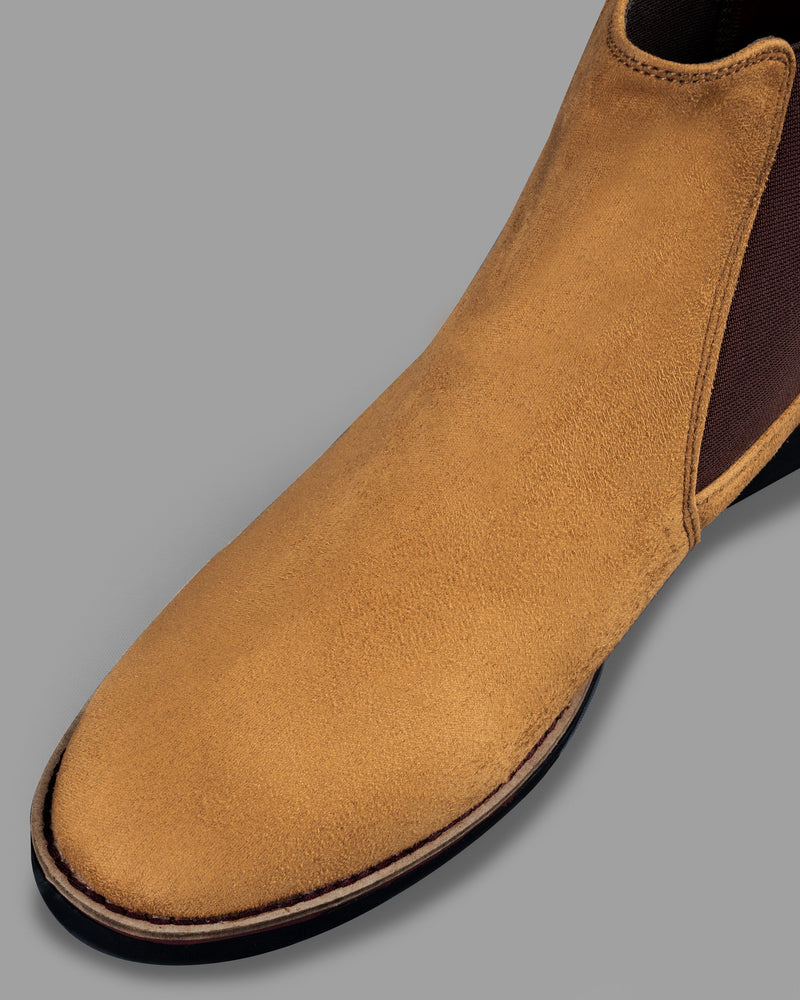 Camel Brown suede Chelsea Boots