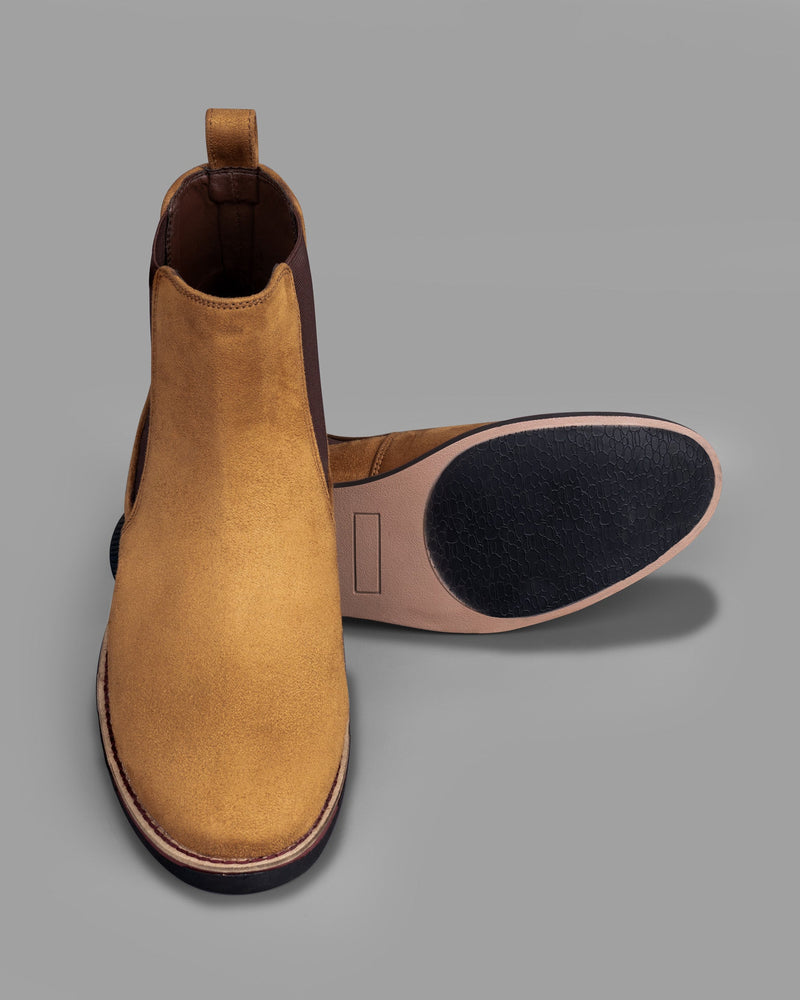 Camel Brown suede Chelsea Boots