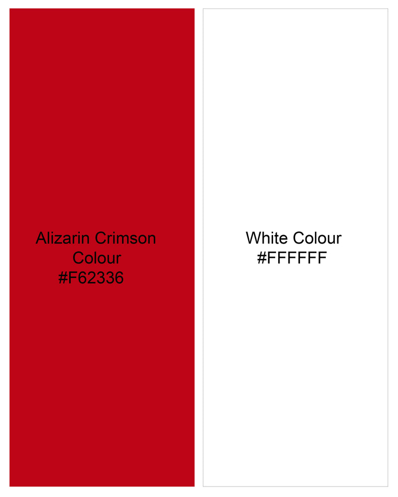 Bright White with Alizarin Crimson Red Premium Cotton Lounge Pants LP211-28, LP211-30, LP211-32, LP211-34, LP211-36, LP211-38, LP211-40, LP211-42, LP211-44