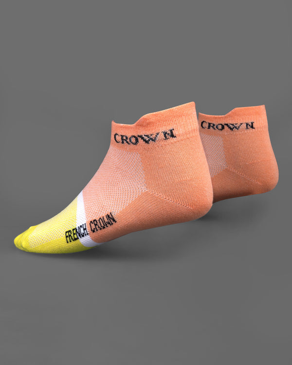 Yellow and Orange Ankle Length Socks  SO023