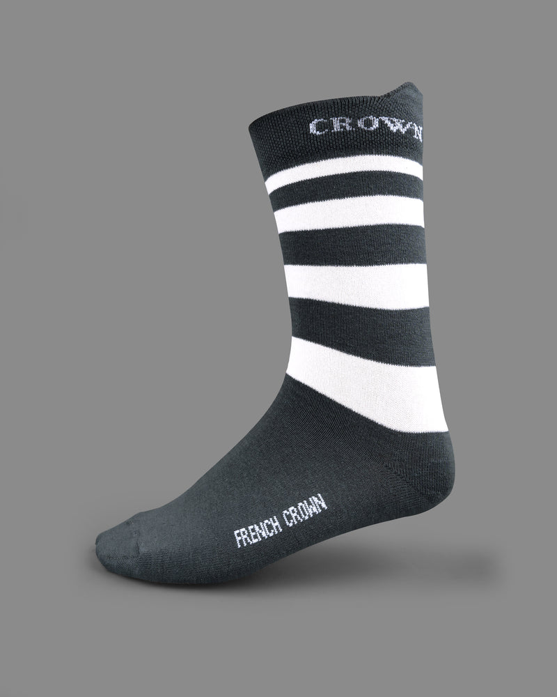 White and Gray Socks SO029