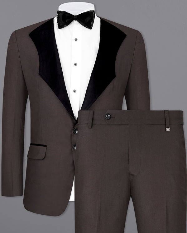Dune Brown Single Breasted Tuxedo Designer Suit
