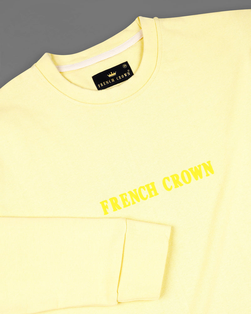 Beeswax Yellow Premium Cotton Sweatshirt with Shorts Combo