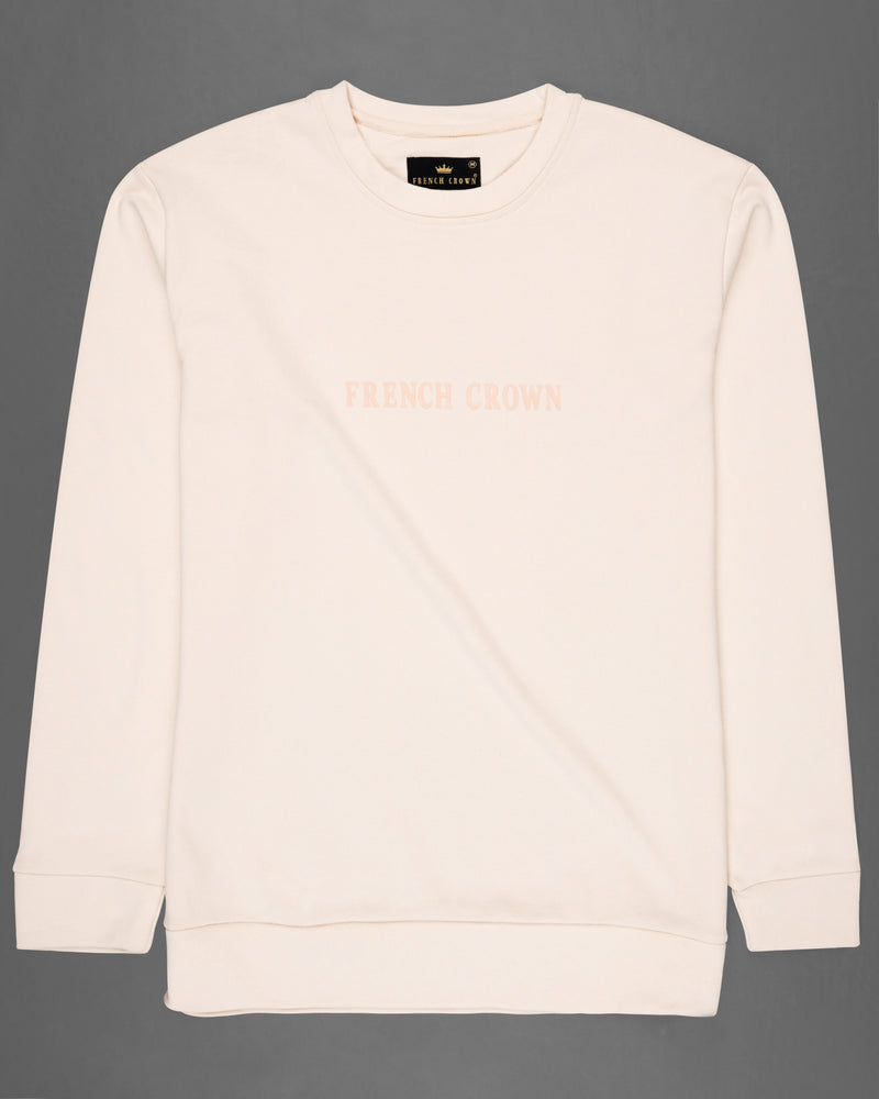 Bizarre Cream Premium Cotton Sweatshirt with Shorts Combo