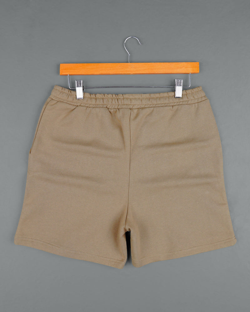 Sandrift Brown Premium Cotton Sweatshirt with Shorts Combo