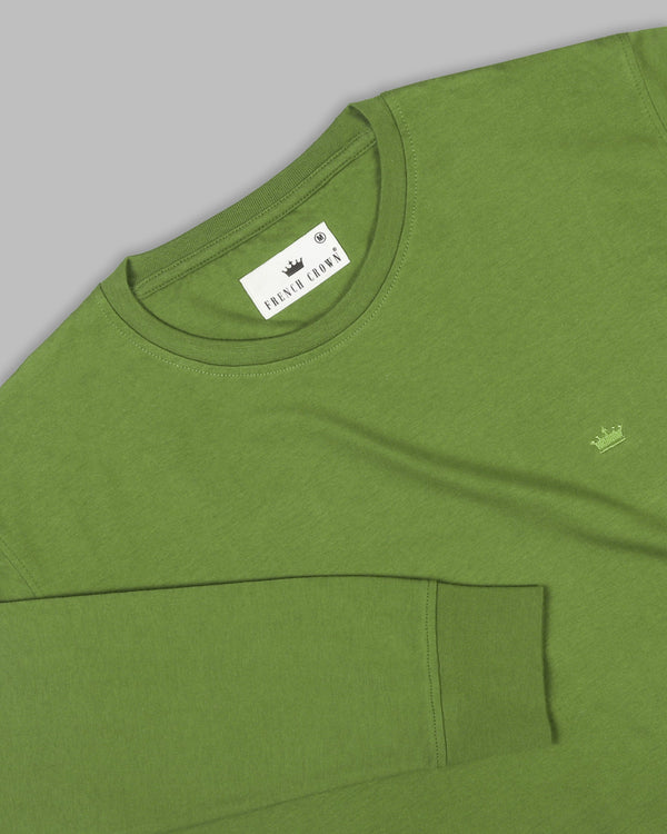 Moss Green Super Soft Premium Cotton Full Sleeve Organic Cotton Brushed Sweatshirt TS173-S, TS173-L, TS173-XL, TS173-M, TS173-XXL