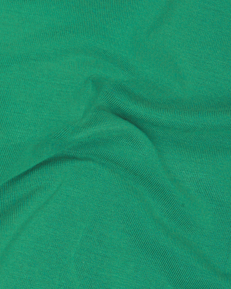 Eucalyptus Green Rubber Printed Premium Viscose T-Shirt