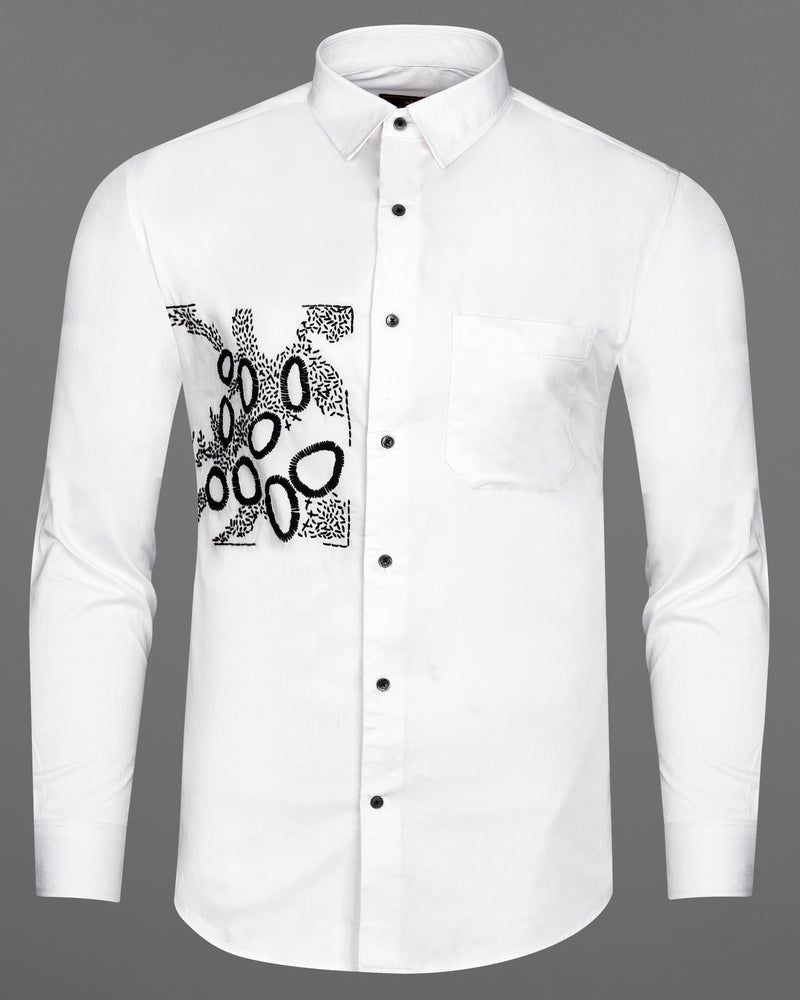 Bright White with Black Embroidered Super Soft Premium Cotton Shirt 1062-BLK-E020-38, 1062-BLK-E020-H-38, 1062-BLK-E020-39, 1062-BLK-E020-H-39, 1062-BLK-E020-40, 1062-BLK-E020-H-40, 1062-BLK-E020-42, 1062-BLK-E020-H-42, 1062-BLK-E020-44, 1062-BLK-E020-H-44, 1062-BLK-E020-46, 1062-BLK-E020-H-46, 1062-BLK-E020-48, 1062-BLK-E020-H-48, 1062-BLK-E020-50, 1062-BLK-E020-H-50, 1062-BLK-E020-52, 1062-BLK-E020-H-52