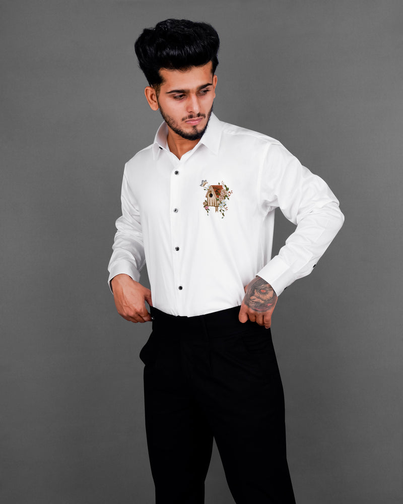 Bright White with House and Flower Embroidered Super Soft Premium Cotton Shirt 1062-BLK-P493-38, 1062-BLK-P493-H-38, 1062-BLK-P493-39, 1062-BLK-P493-H-39, 1062-BLK-P493-40, 1062-BLK-P493-H-40, 1062-BLK-P493-42, 1062-BLK-P493-H-42, 1062-BLK-P493-44, 1062-BLK-P493-H-44, 1062-BLK-P493-46, 1062-BLK-P493-H-46, 1062-BLK-P493-48, 1062-BLK-P493-H-48, 1062-BLK-P493-50, 1062-BLK-P493-H-50, 1062-BLK-P493-52, 1062-BLK-P493-H-52