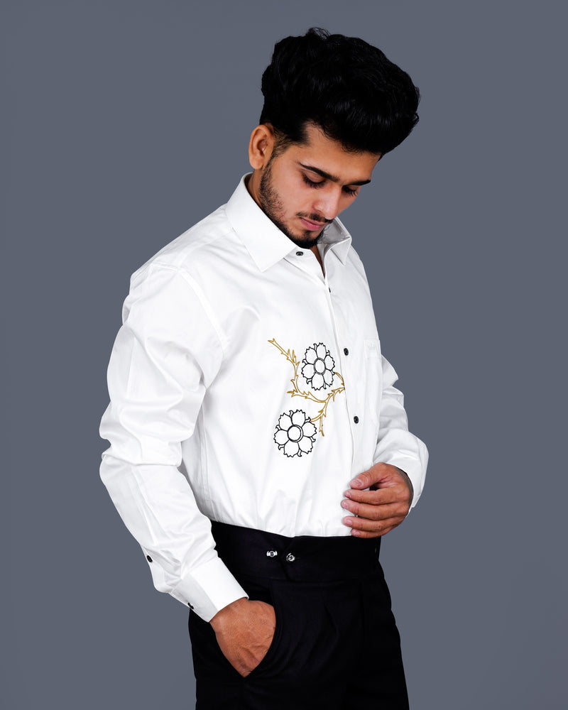 Bright White Floral Embroidered Super Soft Premium Cotton Shirt 1062-BLK-P495-38, 1062-BLK-P495-H-38, 1062-BLK-P495-39, 1062-BLK-P495-H-39, 1062-BLK-P495-40, 1062-BLK-P495-H-40, 1062-BLK-P495-42, 1062-BLK-P495-H-42, 1062-BLK-P495-44, 1062-BLK-P495-H-44, 1062-BLK-P495-46, 1062-BLK-P495-H-46, 1062-BLK-P495-48, 1062-BLK-P495-H-48, 1062-BLK-P495-50, 1062-BLK-P495-H-50, 1062-BLK-P495-52, 1062-BLK-P495-H-52