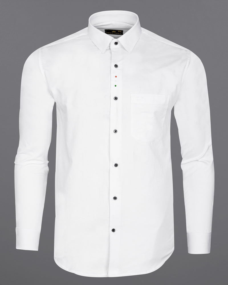 Bright White Tricolour Embroidered Under Second Button Super Soft Premium Cotton Shirt 1062-BLK-P570-38, 1062-BLK-P570-H-38, 1062-BLK-P570-39, 1062-BLK-P570-H-39, 1062-BLK-P570-40, 1062-BLK-P570-H-40, 1062-BLK-P570-42, 1062-BLK-P570-H-42, 1062-BLK-P570-44, 1062-BLK-P570-H-44, 1062-BLK-P570-46, 1062-BLK-P570-H-46, 1062-BLK-P570-48, 1062-BLK-P570-H-48, 1062-BLK-P570-50, 1062-BLK-P570-H-50, 1062-BLK-P570-52, 1062-BLK-P570-H-52