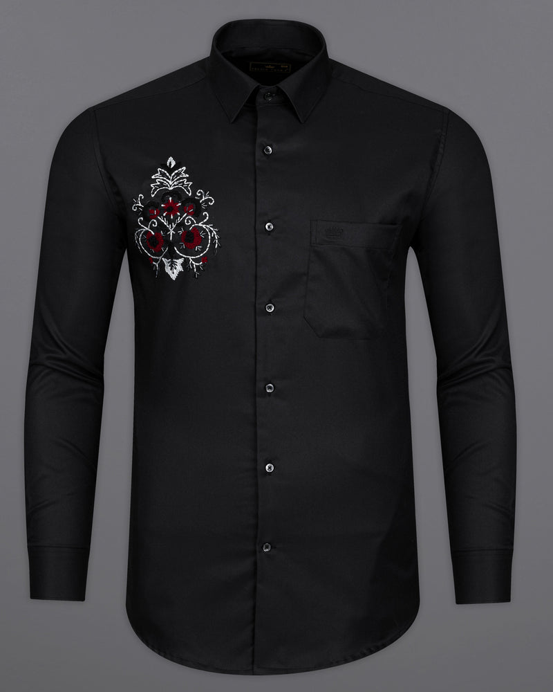 Jade Black Hand Embroidered Super Soft Premium Cotton Designer Shirt 1312-BLK-E057-38, 1312-BLK-E057-H-38, 1312-BLK-E057-39, 1312-BLK-E057-H-39, 1312-BLK-E057-40, 1312-BLK-E057-H-40, 1312-BLK-E057-42, 1312-BLK-E057-H-42, 1312-BLK-E057-44, 1312-BLK-E057-H-44, 1312-BLK-E057-46, 1312-BLK-E057-H-46, 1312-BLK-E057-48, 1312-BLK-E057-H-48, 1312-BLK-E057-50, 1312-BLK-E057-H-50, 1312-BLK-E057-52, 1312-BLK-E057-H-52