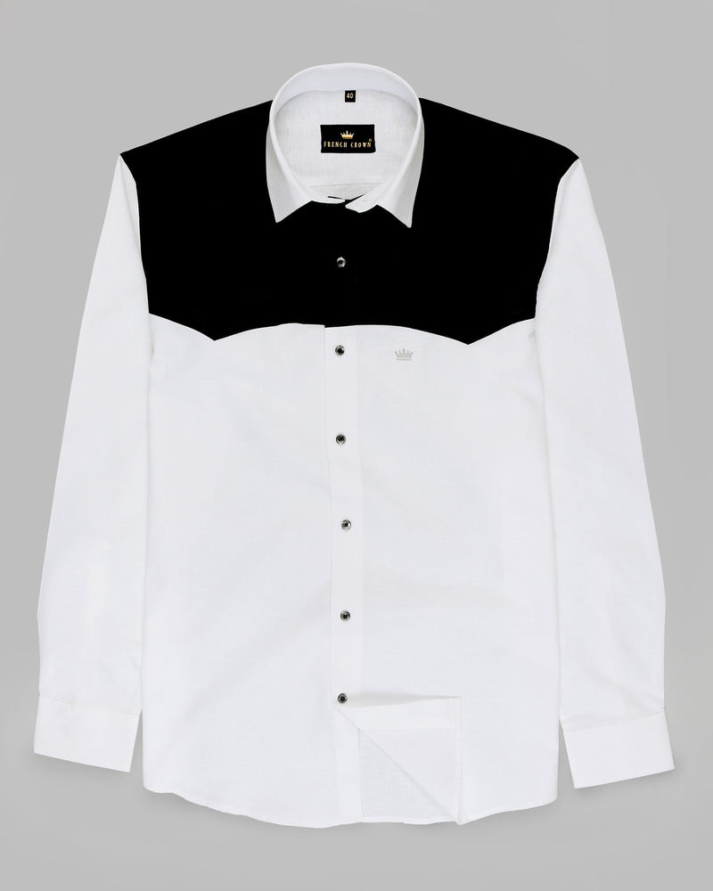 Bright White with Black Chest Patch Luxurious Linen Shirt 3189BLK-P18-52, 3189BLK-P18-46, 3189BLK-P18-H-50, 3189BLK-P18-H-44, 3189BLK-P18-H-42, 3189BLK-P18-38, 3189BLK-P18-42, 3189BLK-P18-39, 3189BLK-P18-48, 3189BLK-P18-H-46, 3189BLK-P18-H-39, 3189BLK-P18-44, 3189BLK-P18-H-38, 3189BLK-P18-H-40, 3189BLK-P18-50, 3189BLK-P18-H-48, 3189BLK-P18-40, 3189BLK-P18-H-52