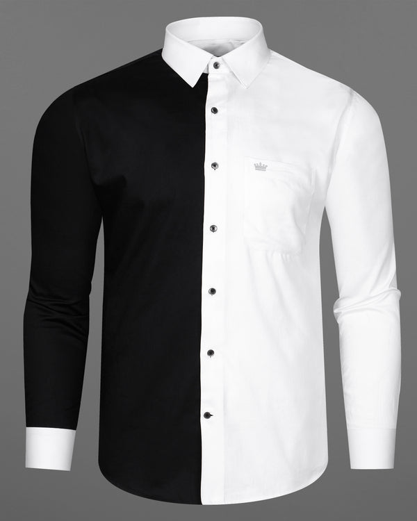 Half white and Half Black Premium Cotton Shirt