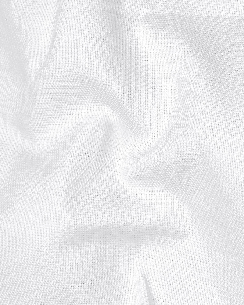 Bright White Dobby Textured Giza Cotton Shirt