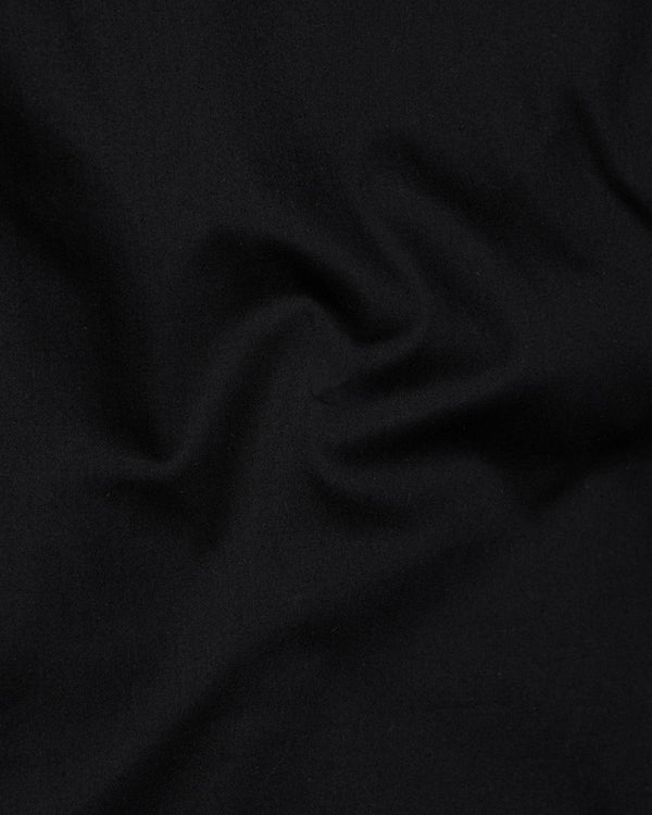 Jade Black with brown trimmed Premium Cotton Shirt