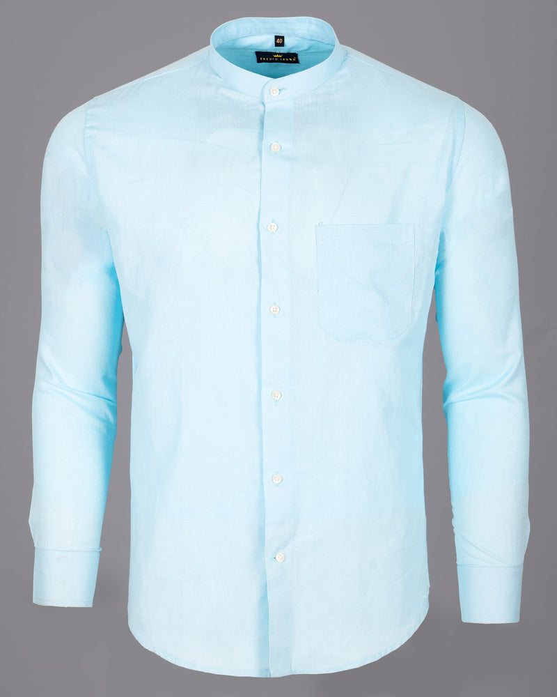 Iceberg Blue Luxurious Linen Shirt
