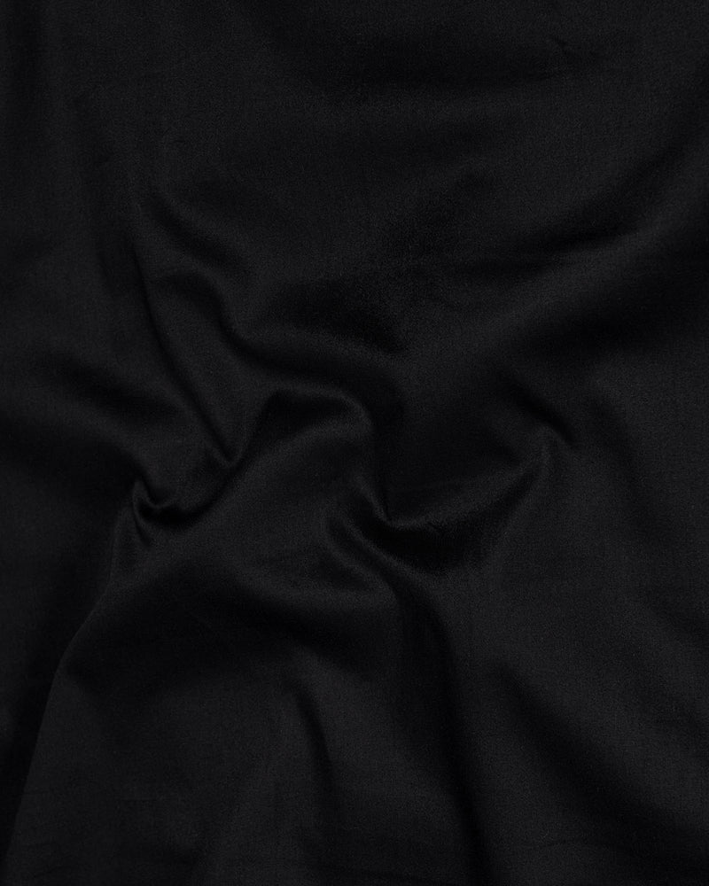 Jade Black Premium Satin Zipper Shirt