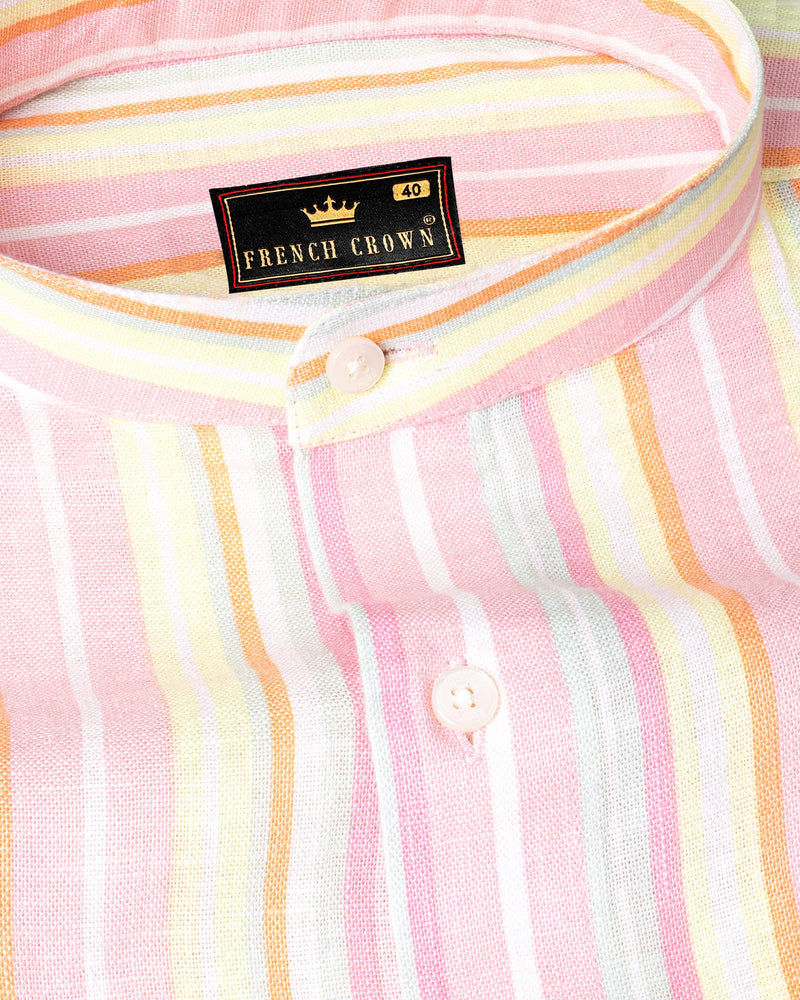 Pastel Striped Luxurious Linen Mandarin Shirt 5204-M-38, 5204-M-H-38, 5204-M-39, 5204-M-H-39, 5204-M-40, 5204-M-H-40, 5204-M-42, 5204-M-H-42, 5204-M-44, 5204-M-H-44, 5204-M-46, 5204-M-H-46, 5204-M-48, 5204-M-H-48, 5204-M-50, 5204-M-H-50, 5204-M-52, 5204-M-H-52