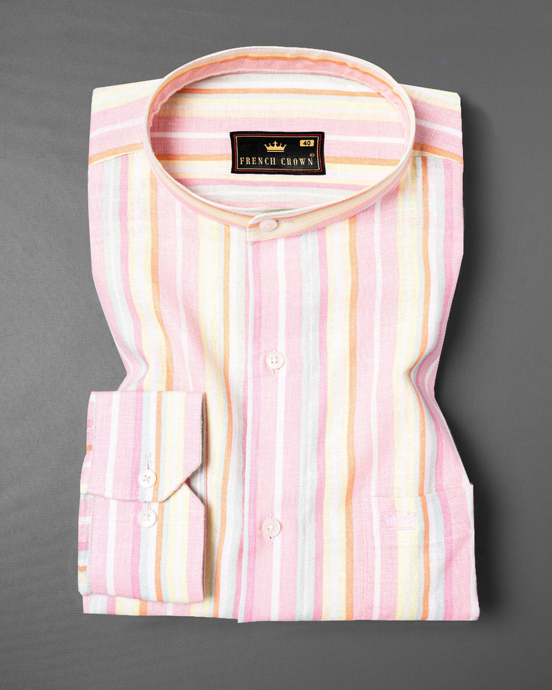 Pastel Striped Luxurious Linen Mandarin Shirt 5204-M-38, 5204-M-H-38, 5204-M-39, 5204-M-H-39, 5204-M-40, 5204-M-H-40, 5204-M-42, 5204-M-H-42, 5204-M-44, 5204-M-H-44, 5204-M-46, 5204-M-H-46, 5204-M-48, 5204-M-H-48, 5204-M-50, 5204-M-H-50, 5204-M-52, 5204-M-H-52