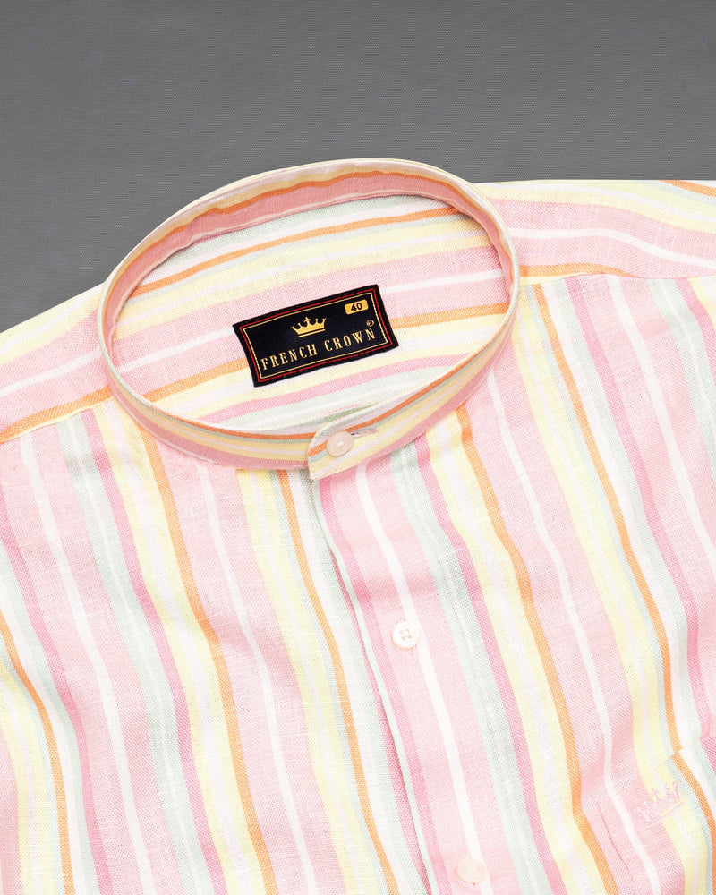 Pastel Striped Luxurious Linen Mandarin Shirt 5204-M-38, 5204-M-H-38, 5204-M-39, 5204-M-H-39, 5204-M-40, 5204-M-H-40, 5204-M-42, 5204-M-H-42, 5204-M-44, 5204-M-H-44, 5204-M-46, 5204-M-H-46, 5204-M-48, 5204-M-H-48, 5204-M-50, 5204-M-H-50, 5204-M-52, 5204-M-H-52