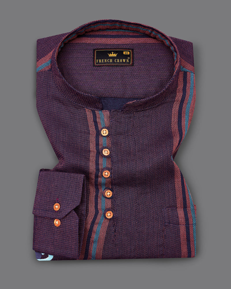 Thunder Violet Striped and Embroidered Dobby Textured Kurta Shirt 5428-KS-E037-38, 5428-KS-E037-H-38, 5428-KS-E037-39, 5428-KS-E037-H-39, 5428-KS-E037-40, 5428-KS-E037-H-40, 5428-KS-E037-42, 5428-KS-E037-H-42, 5428-KS-E037-44, 5428-KS-E037-H-44, 5428-KS-E037-46, 5428-KS-E037-H-46, 5428-KS-E037-48, 5428-KS-E037-H-48, 5428-KS-E037-50, 5428-KS-E037-H-50, 5428-KS-E037-52, 5428-KS-E037-H-52