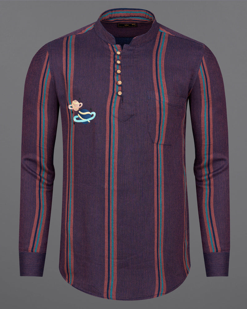 Thunder Violet Striped and Embroidered Dobby Textured Kurta Shirt 5428-KS-E037-38, 5428-KS-E037-H-38, 5428-KS-E037-39, 5428-KS-E037-H-39, 5428-KS-E037-40, 5428-KS-E037-H-40, 5428-KS-E037-42, 5428-KS-E037-H-42, 5428-KS-E037-44, 5428-KS-E037-H-44, 5428-KS-E037-46, 5428-KS-E037-H-46, 5428-KS-E037-48, 5428-KS-E037-H-48, 5428-KS-E037-50, 5428-KS-E037-H-50, 5428-KS-E037-52, 5428-KS-E037-H-52