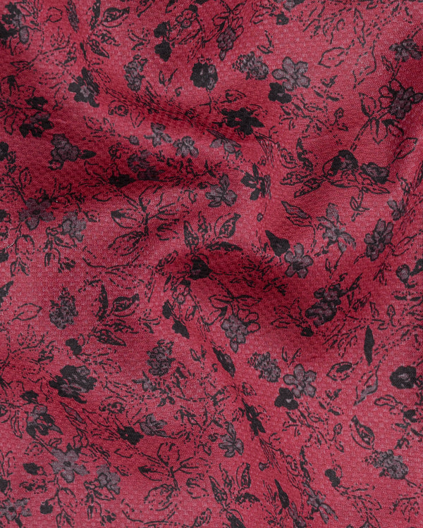 Shiraz Red Floral Printed Dobby Textured Premium Giza Cotton Shirt 5562-BLK-38, 5562-BLK-H-38, 5562-BLK-39, 5562-BLK-H-39, 5562-BLK-40, 5562-BLK-H-40, 5562-BLK-42, 5562-BLK-H-42, 5562-BLK-44, 5562-BLK-H-44, 5562-BLK-46, 5562-BLK-H-46, 5562-BLK-48, 5562-BLK-H-48, 5562-BLK-50, 5562-BLK-H-50, 5562-BLK-52, 5562-BLK-H-52