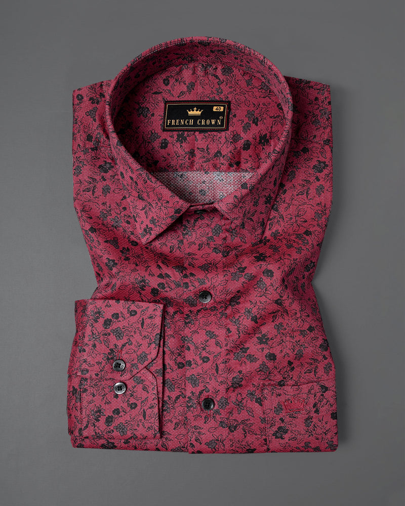 Shiraz Red Floral Printed Dobby Textured Premium Giza Cotton Shirt 5562-BLK-38, 5562-BLK-H-38, 5562-BLK-39, 5562-BLK-H-39, 5562-BLK-40, 5562-BLK-H-40, 5562-BLK-42, 5562-BLK-H-42, 5562-BLK-44, 5562-BLK-H-44, 5562-BLK-46, 5562-BLK-H-46, 5562-BLK-48, 5562-BLK-H-48, 5562-BLK-50, 5562-BLK-H-50, 5562-BLK-52, 5562-BLK-H-52