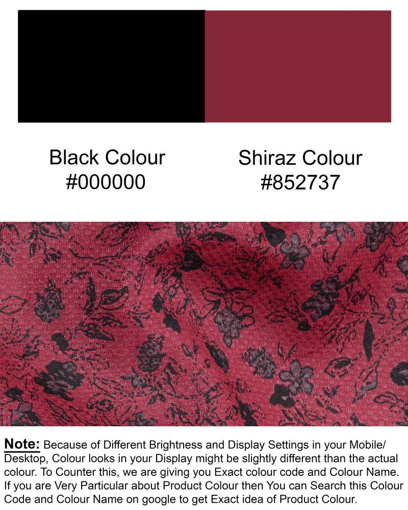 Shiraz Red Floral Printed Dobby Textured Premium Giza Cotton Shirt 5562-BLK-38, 5562-BLK-H-38, 5562-BLK-39, 5562-BLK-H-39, 5562-BLK-40, 5562-BLK-H-40, 5562-BLK-42, 5562-BLK-H-42, 5562-BLK-44, 5562-BLK-H-44, 5562-BLK-46, 5562-BLK-H-46, 5562-BLK-48, 5562-BLK-H-48, 5562-BLK-50, 5562-BLK-H-50, 5562-BLK-52, 5562-BLK-H-52