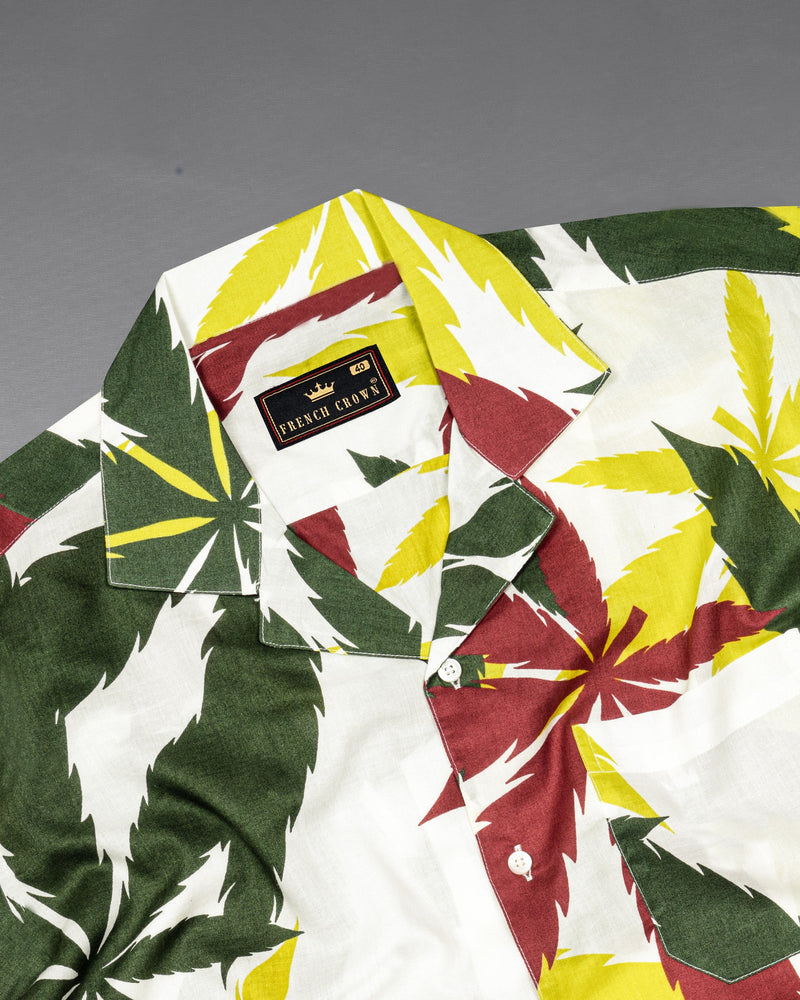 off White Leaves Printed lightweight Premium Cotton Shirt 5623-CC-38, 5623-CC-H-38, 5623-CC-39, 5623-CC-H-39, 5623-CC-40, 5623-CC-H-40, 5623-CC-42, 5623-CC-H-42, 5623-CC-44, 5623-CC-H-44, 5623-CC-46, 5623-CC-H-46, 5623-CC-48, 5623-CC-H-48, 5623-CC-50, 5623-CC-H-50, 5623-CC-52, 5623-CC-H-52