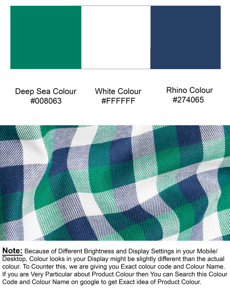 Deep Sea Green with Bright White and Rhino Blue Twill Premium Cotton Shirt 5689-BD-38, 5689-BD-H-38, 5689-BD-39, 5689-BD-H-39, 5689-BD-40, 5689-BD-H-40, 5689-BD-42, 5689-BD-H-42, 5689-BD-44, 5689-BD-H-44, 5689-BD-46, 5689-BD-H-46, 5689-BD-48, 5689-BD-H-48, 5689-BD-50, 5689-BD-H-50, 5689-BD-52, 5689-BD-H-52