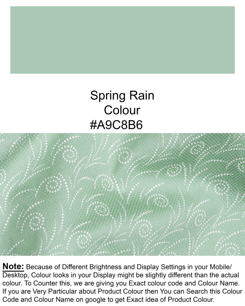 Spring Rain Green Printed Dobby Textured Premium Giza Cotton Shirt 5727-BD-38, 5727-BD-H-38, 5727-BD-39, 5727-BD-H-39, 5727-BD-40, 5727-BD-H-40, 5727-BD-42, 5727-BD-H-42, 5727-BD-44, 5727-BD-H-44, 5727-BD-46, 5727-BD-H-46, 5727-BD-48, 5727-BD-H-48, 5727-BD-50, 5727-BD-H-50, 5727-BD-52, 5727-BD-H-52