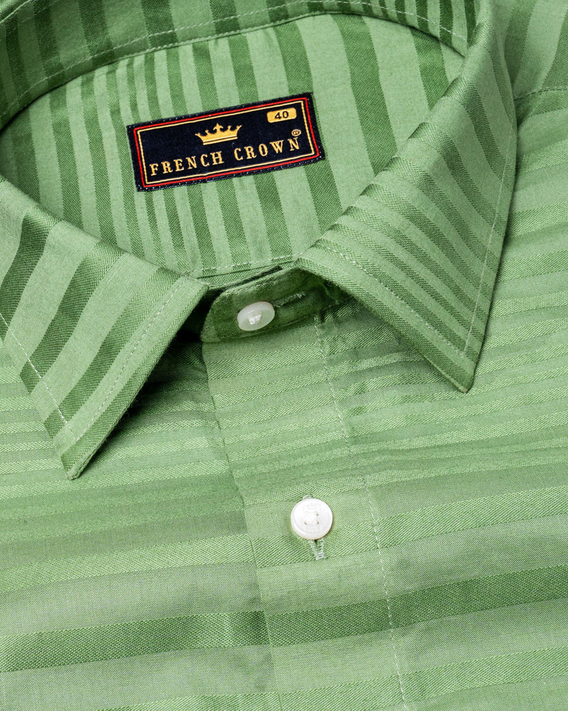 Olivin with Chalet Green Striped Dobby Premium Giza Cotton Shirt 5815-38, 5815-H-38, 5815-39, 5815-H-39, 5815-40, 5815-H-40, 5815-42, 5815-H-42, 5815-44, 5815-H-44, 5815-46, 5815-H-46, 5815-48, 5815-H-48, 5815-50, 5815-H-50, 5815-52, 5815-H-52