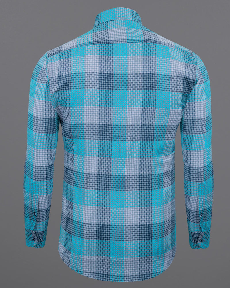 Bright Turquoise Blue and Dark Cerulean Twill Plaid Premium Cotton Shirt 5834-BD-BLE-38, 5834-BD-BLE-H-38, 5834-BD-BLE-39, 5834-BD-BLE-H-39, 5834-BD-BLE-40, 5834-BD-BLE-H-40, 5834-BD-BLE-42, 5834-BD-BLE-H-42, 5834-BD-BLE-44, 5834-BD-BLE-H-44, 5834-BD-BLE-46, 5834-BD-BLE-H-46, 5834-BD-BLE-48, 5834-BD-BLE-H-48, 5834-BD-BLE-50, 5834-BD-BLE-H-50, 5834-BD-BLE-52, 5834-BD-BLE-H-52