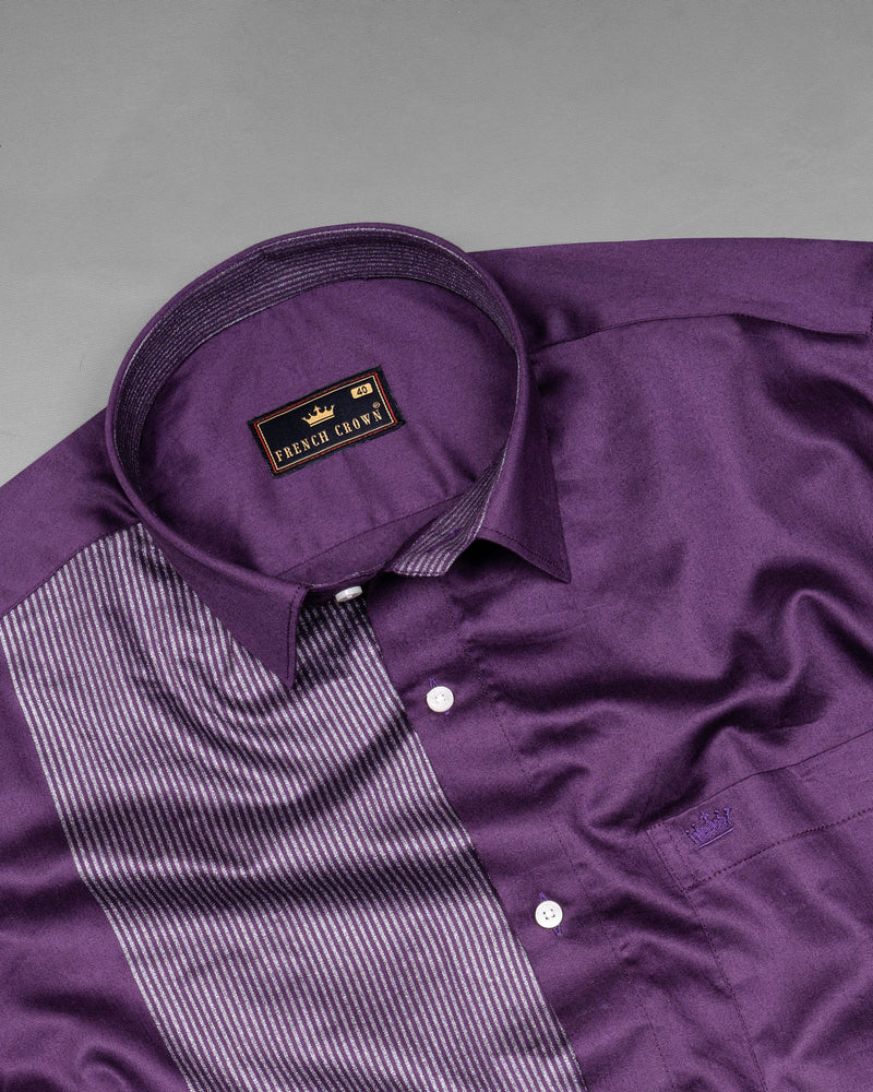 Purple with Silver Striped Super Soft Premium Cotton Shirt 5880-38, 5880-H-38, 5880-39, 5880-H-39, 5880-40, 5880-H-40, 5880-42, 5880-H-42, 5880-44, 5880-H-44, 5880-46, 5880-H-46, 5880-48, 5880-H-48, 5880-50, 5880-H-50, 5880-52, 5880-H-52