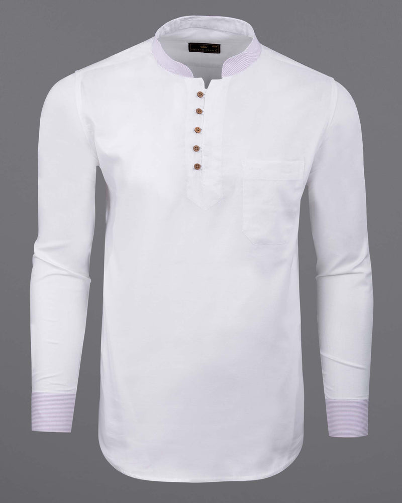 Bright White with lilac Cuff-Collar Royal Oxford Kurta Shirt 5896-KS-38, 5896-KS-H-38, 5896-KS-39, 5896-KS-H-39, 5896-KS-40, 5896-KS-H-40, 5896-KS-42, 5896-KS-H-42, 5896-KS-44, 5896-KS-H-44, 5896-KS-46, 5896-KS-H-46, 5896-KS-48, 5896-KS-H-48, 5896-KS-50, 5896-KS-H-50, 5896-KS-52, 5896-KS-H-52
