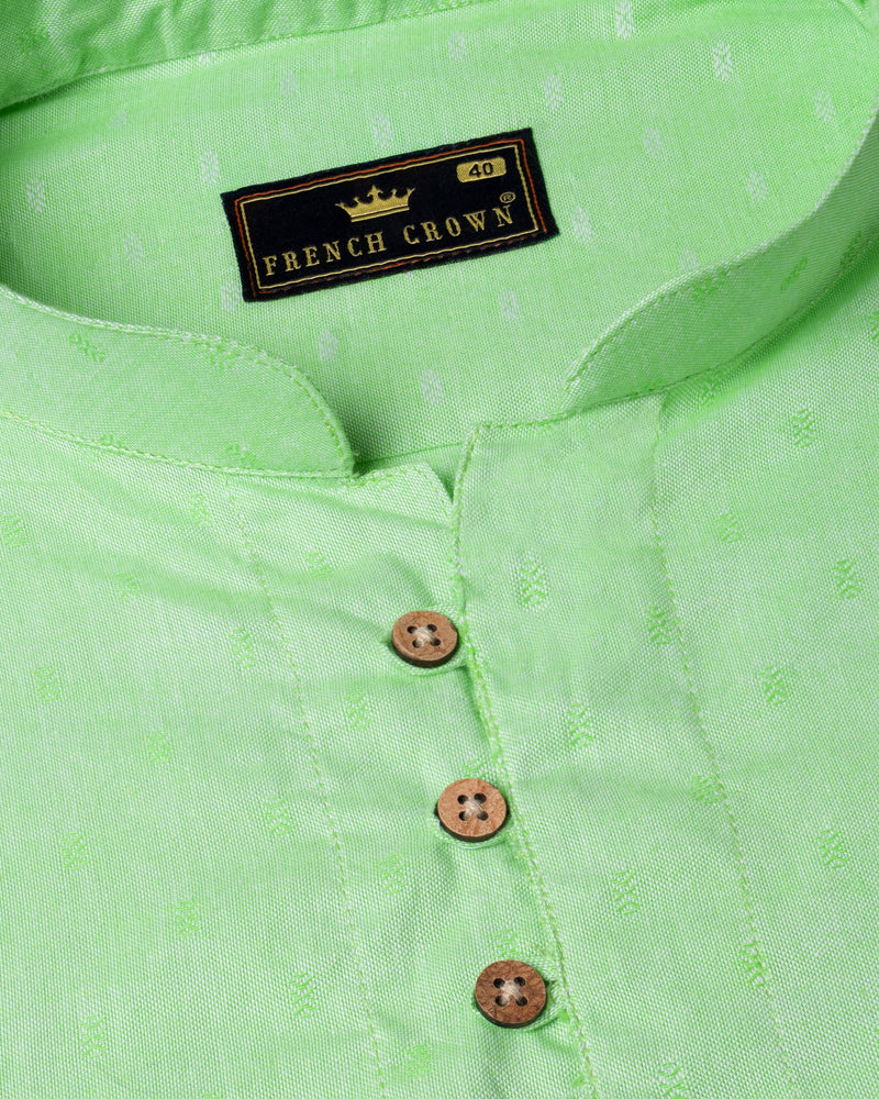 Moss Green Dobby Textured Premium Giza Cotton Shirt