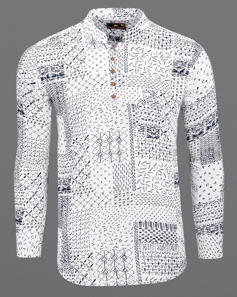 Bright White Quirky Printed Premium Tencel Kurta Shirt 5946-KS-38, 5946-KS-H-38, 5946-KS-39, 5946-KS-H-39, 5946-KS-40, 5946-KS-H-40, 5946-KS-42, 5946-KS-H-42, 5946-KS-44, 5946-KS-H-44, 5946-KS-46, 5946-KS-H-46, 5946-KS-48, 5946-KS-H-48, 5946-KS-50, 5946-KS-H-50, 5946-KS-52, 5946-KS-H-52