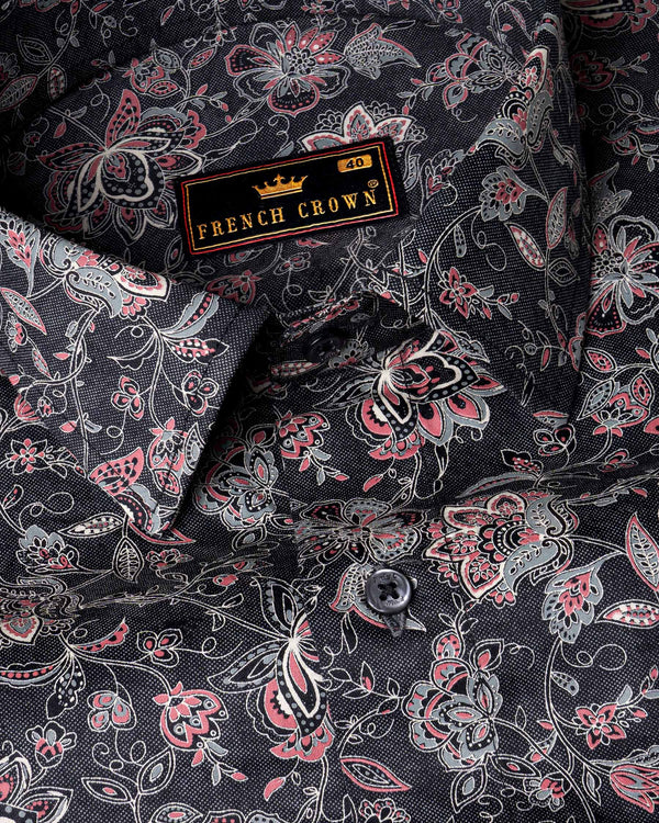 Jade Black Floral Printed Super Soft Premium Cotton Shirt 5958-BLK-38, 5958-BLK-H-38, 5958-BLK-39, 5958-BLK-H-39, 5958-BLK-40, 5958-BLK-H-40, 5958-BLK-42, 5958-BLK-H-42, 5958-BLK-44, 5958-BLK-H-44, 5958-BLK-46, 5958-BLK-H-46, 5958-BLK-48, 5958-BLK-H-48, 5958-BLK-50, 5958-BLK-H-50, 5958-BLK-52, 5958-BLK-H-52