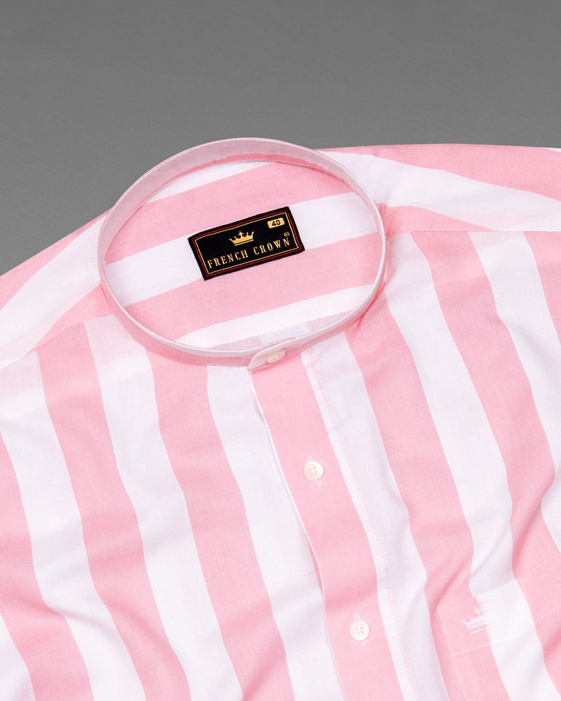 Kawaii Pink with Bright White Thick Striped Premium Tencel Shirt 6039-M-38, 6039-M-H-38, 6039-M-39, 6039-M-H-39, 6039-M-40, 6039-M-H-40, 6039-M-42, 6039-M-H-42, 6039-M-44, 6039-M-H-44, 6039-M-46, 6039-M-H-46, 6039-M-48, 6039-M-H-48, 6039-M-50, 6039-M-H-50, 6039-M-52, 6039-M-H-52