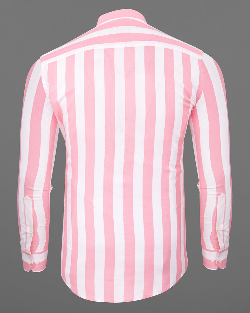 Kawaii Pink with Bright White Thick Striped Premium Tencel Shirt 6039-M-38, 6039-M-H-38, 6039-M-39, 6039-M-H-39, 6039-M-40, 6039-M-H-40, 6039-M-42, 6039-M-H-42, 6039-M-44, 6039-M-H-44, 6039-M-46, 6039-M-H-46, 6039-M-48, 6039-M-H-48, 6039-M-50, 6039-M-H-50, 6039-M-52, 6039-M-H-52